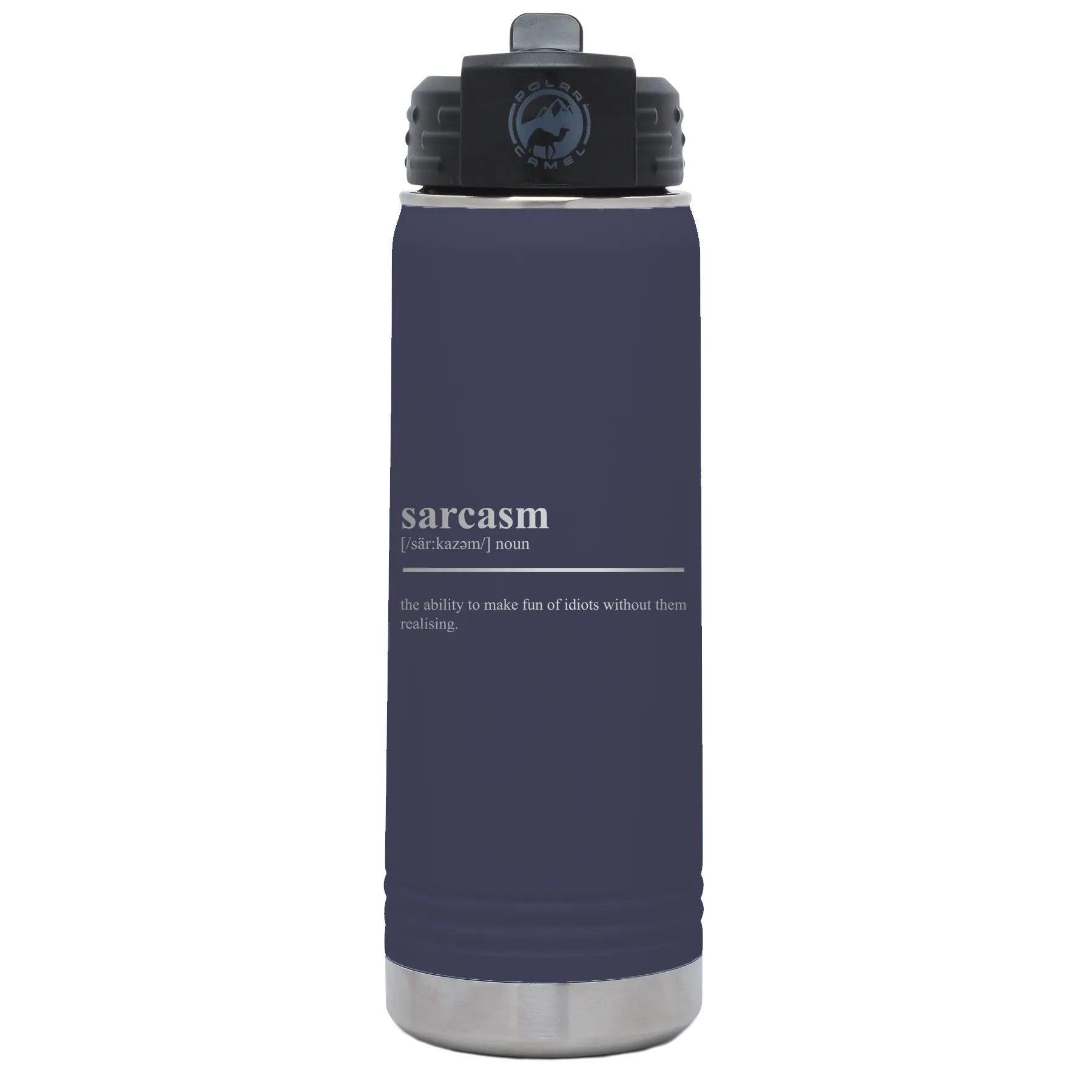 Sarcasm 20 oz Water Bottle | Navy