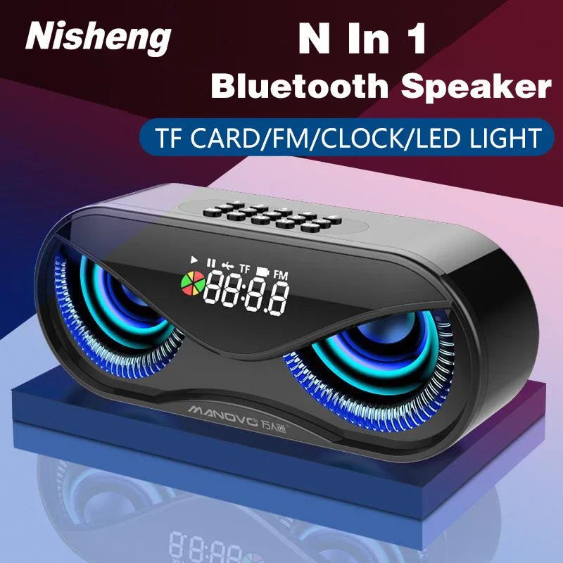 LED Bluetooth Speaker with FM Radio & Alarm Clock