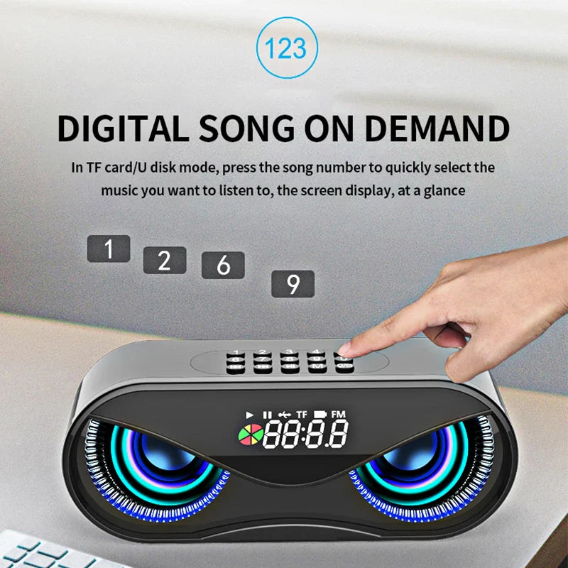 LED Bluetooth Speaker with FM Radio & Alarm Clock