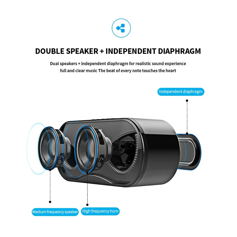LED Bluetooth Speaker with FM Radio & Alarm Clock