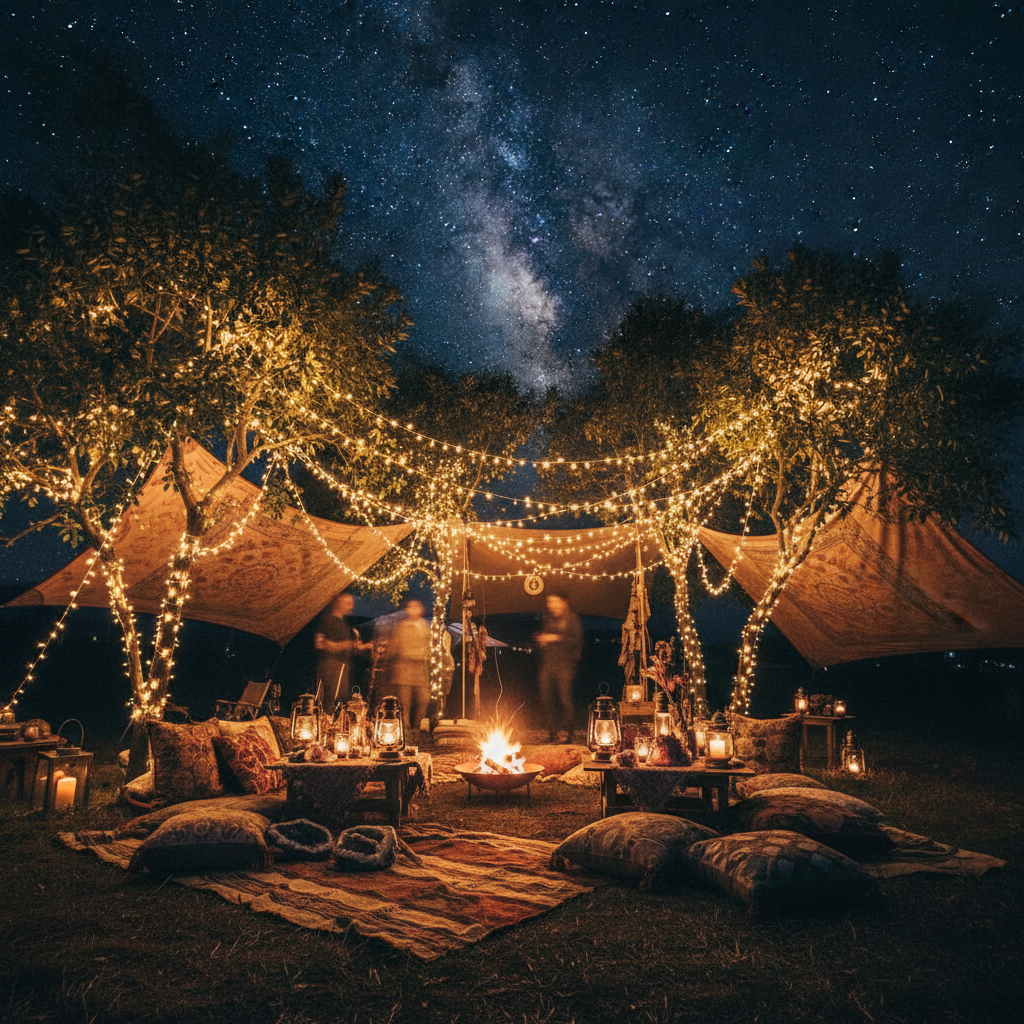 Festival String Lights Camp Visual