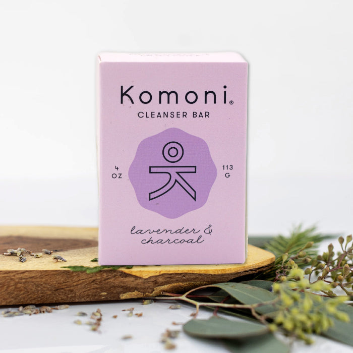 Lavender FACE & BODY CLEANSER BAR with Activated Charcoal